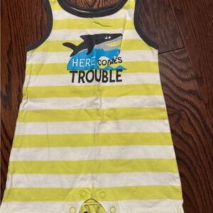 Carter's Yellow and White Striped Baby Romper